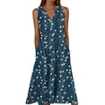 thumbnail image 3 of Horkkom Summer Dresses for Women V Neck Sleeveless Maxi Dresses Casual Floral Print Boho Dresses with Pockets XXXXL, 3 of 6