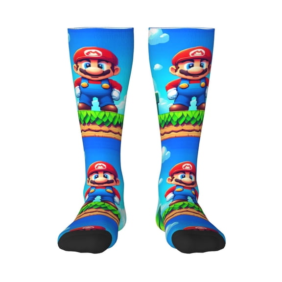 Saiise Mario Ba Funny Socks Men Women Boys Kids Adults Novelty Graphic Crew Tube Socks Crazy Design Casual Dress Socks for Sports,Running,Travel