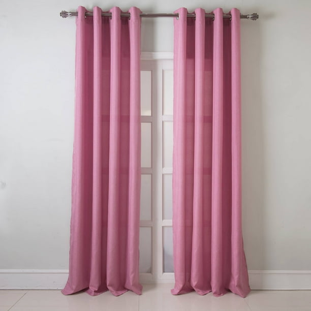 Asbury Jacquard 54 X 90 In Grommet Single Curtain Panel Pink Com Grommet Single Curtain Panel Pink, Pink Grommet Curtain Panels