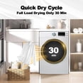 thumbnail image 6 of Techomey 8 Cu ft Electric Front Load Dryer 27 in.W Large Capacity Steam Function, Wrinkle Care Stackable, 6 of 10