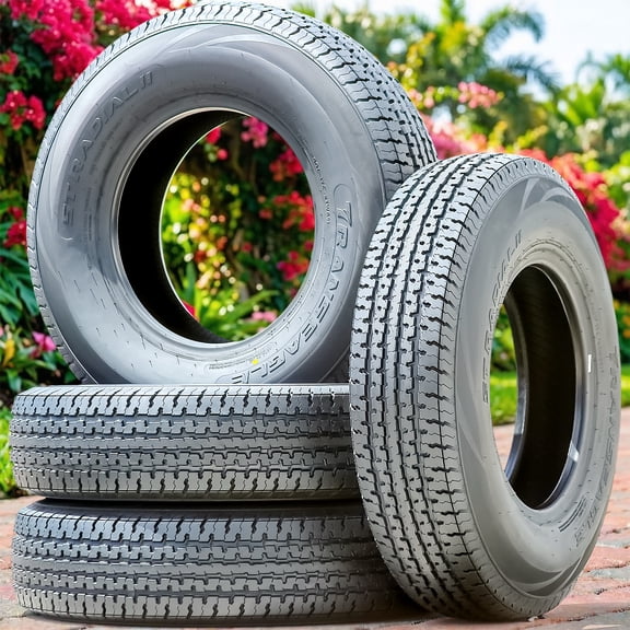 Set of 4 Transeagle ST Radial II Steel Belted ST205/75R14 205/75R14 105/101L D 8 Ply Trailer Tires