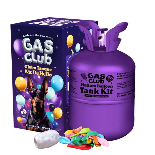 Tanque de helio GasClub de 13 litros para globos de hasta 50 globos de látex