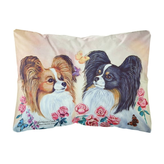 Carolines Treasures 7272PW1216 12 x 16 in. Papillon Decorative Indoor & Outdoor Fabric Pillow