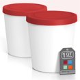 thumbnail image 1 of LNGOOR Premium Ice Cream Containers (2 Pack - 1 Quart Each) Perfect Freezer Storage Tubs Container with Silicone Lids for Ice Cream  Sorbet and Gelato - Red, 1 of 4