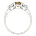 thumbnail image 4 of Clara Pucci 14K White Gold Solid Gold Champagne Three-Stone Anniversary Ring for Women - 1.5 cttw Round Cut, 4 of 8