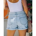 thumbnail image 3 of Pantalones cortos de mezclilla Onlypuff para mujer, denim Boyfriend, azul claro, talla M, 3 of 4