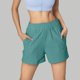 thumbnail image 2 of MKLEKYY Pantalones cortos deportivos para mujer, informales, de verano, para yoga, correr, entrenamiento, con bolsillos laterales divididos, cómodos, elásticos, transpirables y ligeros., 2 of 5
