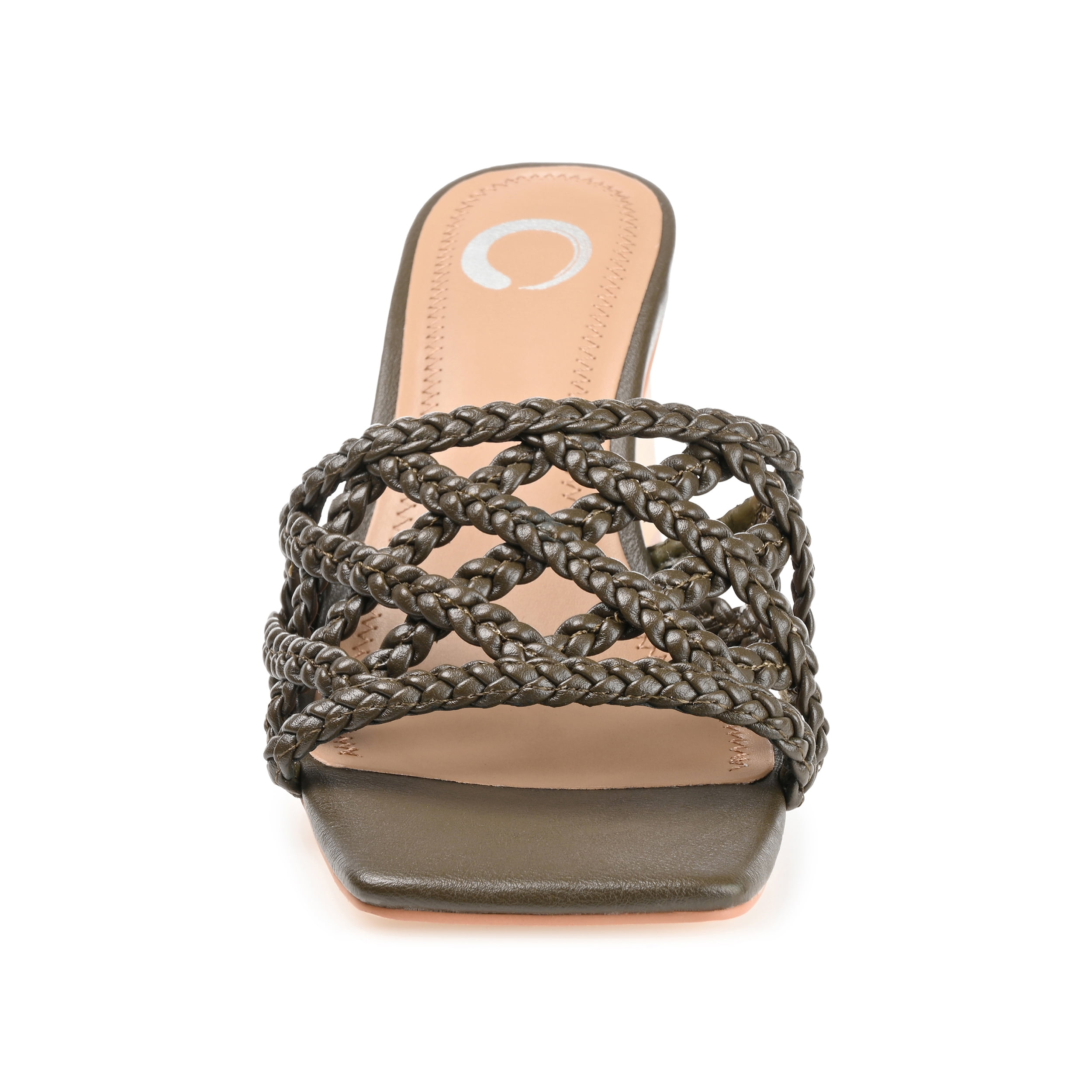 Journee Womens Evvie Open Square Toe Block Heel Sandals