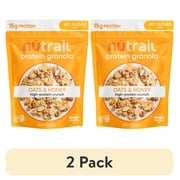 (2 pack) NuTrail 15g Protein Granola Cereal, Oats & Honey, No Sugar Added, Gluten Free, Made with Whey, 11 oz. 1 Count