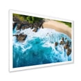 thumbnail image 2 of Designart "Aerial View of a Rocky Beach VIII" Beach Framed Wall Art Decor - Coastal White Beach & Ocean Living Room Framed Canvas Art, 2 of 6