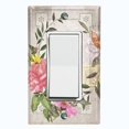 thumbnail image 1 of Metal Light Switch Plate Cover Vintage Flower Wreath Butterfly Tile FLW107, 1 of 13