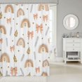 thumbnail image 2 of Manfei Kawaii Bowknot Shower Curtain 72Wx72L,Colorful Rainbow Pattern Bathroom Curtain, 2 of 5