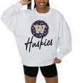 thumbnail image 3 of Women's Gameday Couture Ash Washington Huskies Premium Fleece Pullover Sweatshirt, 3 of 5