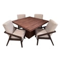 thumbnail image 1 of Comedor Denver 4 Sillas, Lino Beige, MDF UV, 120x120 cm, SALVANTO, 1 of 8