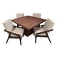 thumbnail image 1 of Comedor Denver 4 Sillas, Lino Beige, MDF UV, 120x120 cm, SALVANTO, 1 of 8