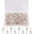 thumbnail image 1 of 100 Pcs Push Pins 1/3 Inch Rose Gold Map Tacks Large Size Pins Rose Gold Steel Point And Transparent Plastic Round Head, 1 of 5
