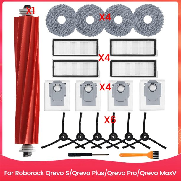 Kit de Accesorios para Aspiradora Robot para Qrevo S/Qrevo Plus/Qrevo Pro/Qrevo MaxV, Cepillo Principal, Filtro HEPA, Bolsas para Mopa