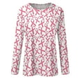thumbnail image 4 of Lroveb Breast Cancer Awareness Shirts for Women T Reast Support Shirt Pink Ribbon Graphic Tees Watermelon Red, 4 of 5