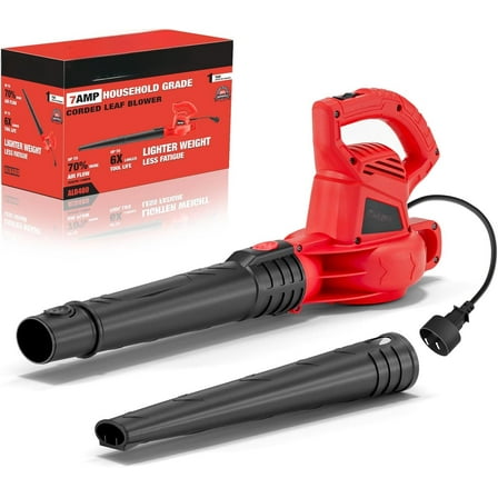 Electric Leaf Blower,7AMP Lawn Blower,350CFM Mini Leaf Blower Lightweight & Portable for Lawn Care/Snow Blowing