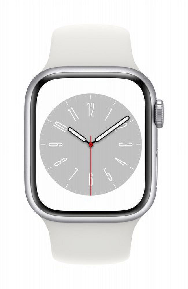 Apple Watch Series 8 (GPS + Cellular, 45mm) Silver Stainless Steel Case with Silver Sport Band