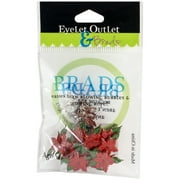 Eyelet Outlet Shape Brads 12/Pkg-Poinsettia