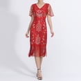 thumbnail image 2 of TAIAOJING Plus Size Vintage Dresses Fringed Personality Sequin Beaded Tassels Hem Flapper Dress For Women, 2 of 5