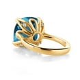 thumbnail image 2 of Gem Stone King 13.10 Ct London Blue Topaz White Topaz 18K Yellow Gold Plated Silver Ring (Size 6), 2 of 4