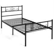 Costway Twin Metal Platform Bed Frame with Headboard and Footboard No Box Spring Needed