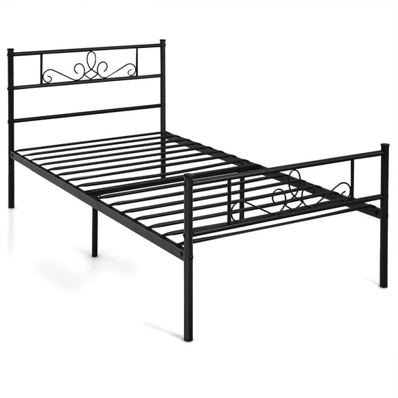 Costway Twin Metal Platform Bed Frame with Headboard and Footboard No Box Spring Needed