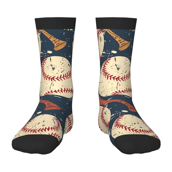Kids Crew Socks Novelty Casual Funny Socks for 6-10 Years Old , Baseball Bat Sport