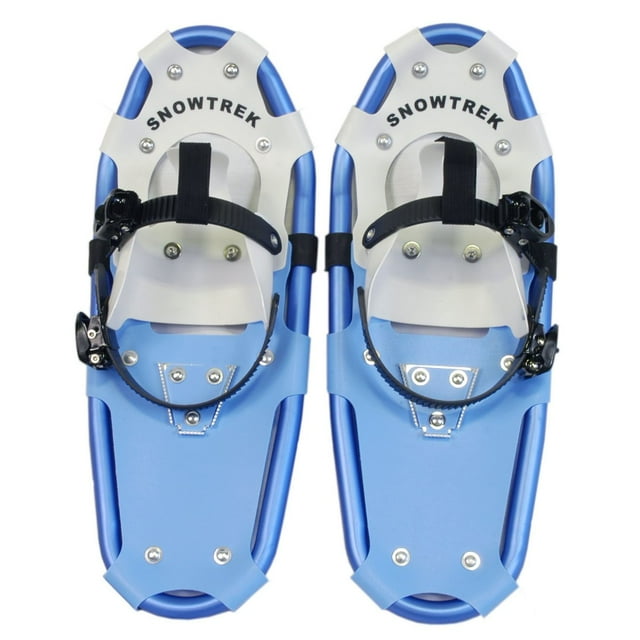 SNOWTREK Raquettes à Neige en Aluminium pour Enfants avec Sac de Transport - Harnais à Cliquet Simple