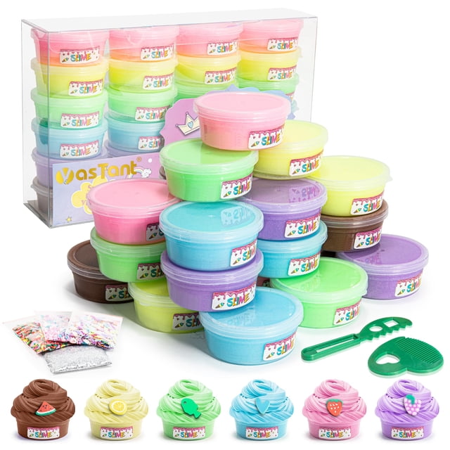 Slime Kit YaSant Safe Fluffy Stress Relief para niños, paquete de 24