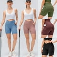 thumbnail image 2 of Women Yoga Shorts with Pockets Ribbed High Waist Push up, 2 of 8