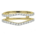 thumbnail image 2 of Dazzlingrock Collection Round White Diamond Wedding Band Enhancer Guard Double Ring For Women 1/2 CT (0.50 ctw, Color I-J, Clarity I1-I2) in 14K Yellow Gold, Size 6.5, 2 of 4