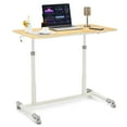 thumbnail image 1 of Giantex Bureau Debout Mobile à Hauteur Réglable, Petit Bureau d'Ordinateur Pneumatique Assis-Debout avec Roulettes Verrouillables, Table Ergonomique Roulante pour Ordinateur Portable pour Bureau à Domicile, Naturel, 1 of 8