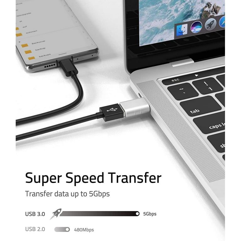 USB C to USB Adapter [2 Pack] USB C Male to USB3 Female