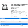 thumbnail image 2 of Front Timing Chain Kit - Compatible with 2007 - 2009 Suzuki XL-7 3.6L V6 2008, 2 of 2