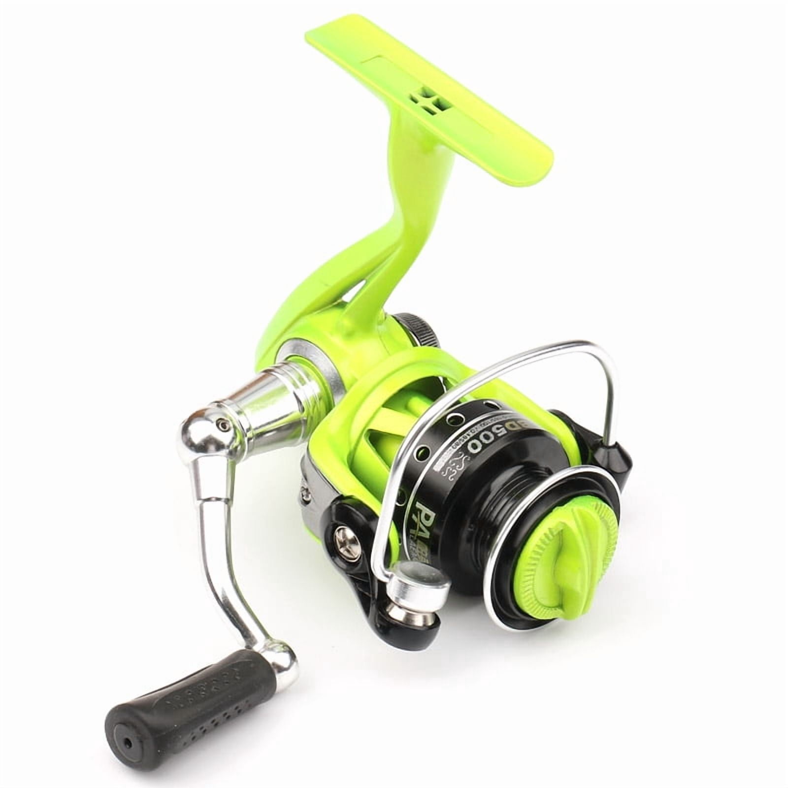 Mini 500 metal wire cup and long wheel foot spinning wheel Ultra small portable rocker fishing wheel rim round fishing reel
