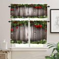 thumbnail image 3 of Merry Christmas Valance Curtains,Xmas Baubles Snowflakes Pine Trees Decors Xmas Holiday Theme Print Small Window Treatments For Kitchen Living Room Decor Rod Pocket Valances 54x18 & 27x24x2, 3 Panel, 3 of 5