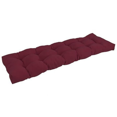 

60 x 19 in. Tufted Solid Twill Bench Cushion Burgundy