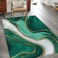 thumbnail image 4 of Area Rug for Living Room, Teal Marble Non-Slip Indoor Large Carpet for Bedroom/Dining Room, Modern Ombre Gold White Abstract Fluid Art Washable Low-Profile Floor Mat Runner Rugs - 2.7 x 5 Ft, 4 of 7