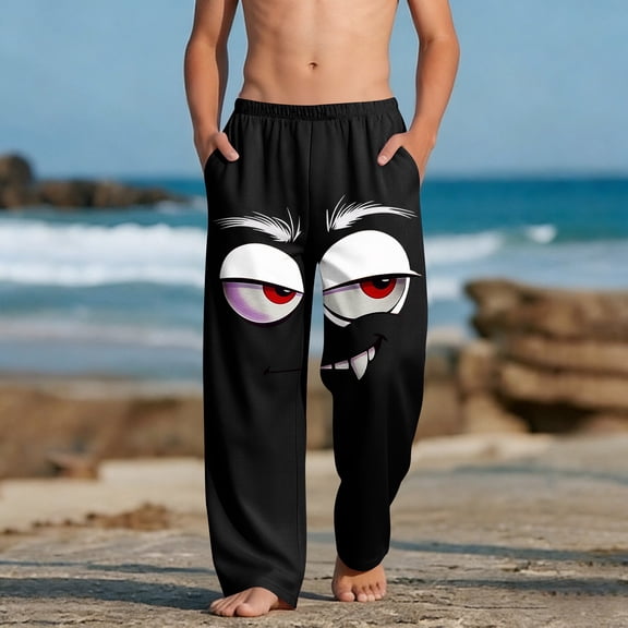 ATOGUTA Boys Lounge Pants Funny Graphic Sweatpants Athletic Sports Pants for Kids Size 4T-14, Black