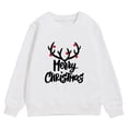 thumbnail image 3 of Crewneck Sweatshirt Boys Girls Christmas Letter Hoodless Long Sleeve Pullover White 4-5 Years, 3 of 6