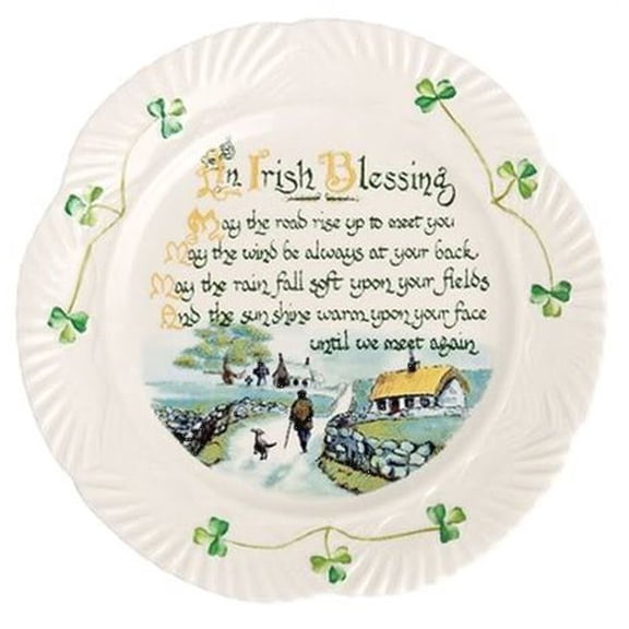 Belleek Harp Blessing Plate, 9"