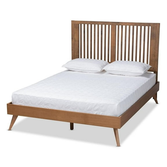 Bowery Hill Transitional Ash Walnut Finished Wood King Size Platform Bed