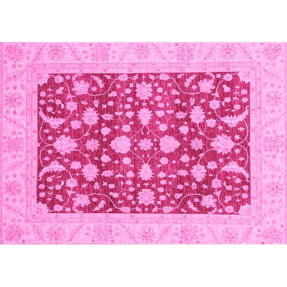 Ahgly Company Indoor Rectangle Oriental Pink Traditional Area Rugs, 3' x 5'
