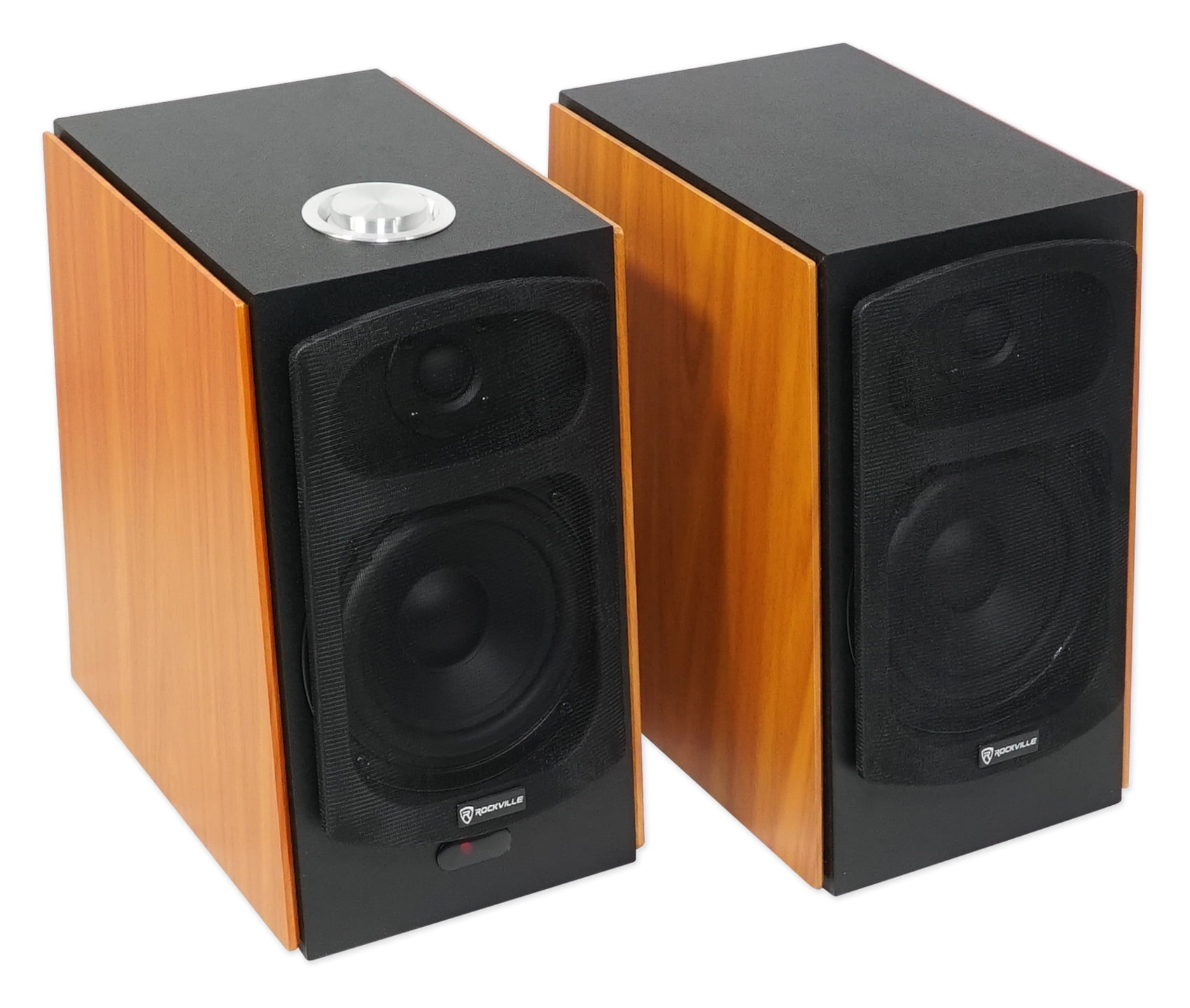 (2) Rockville HD5 5" 150w RMS Powered Bluetooth Bookshelf Speakers+Wall Brackets