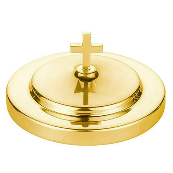Sudbury Polished Brass Tone Bread Plate Communion Tray Cover, 6 1/2 Inch