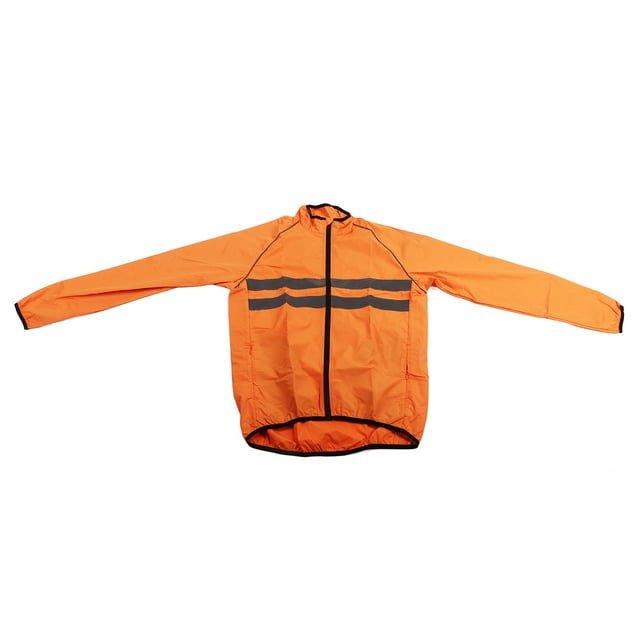 Veste de Cyclisme, Polyester Respirant Coupe-Vent Imperméable Veste Réfléchissante pour Moto Vélo Orange