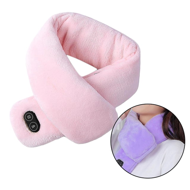 Bufanda de invierno Bufanda térmica Mensaje USB Recargable Mujeres Hombres Bufanda de calefacción Bufanda Cuello Bufanda Felpa Suave Cuello cá Rosado rojo Macarena Bufanda de cuello de invierno para mujer